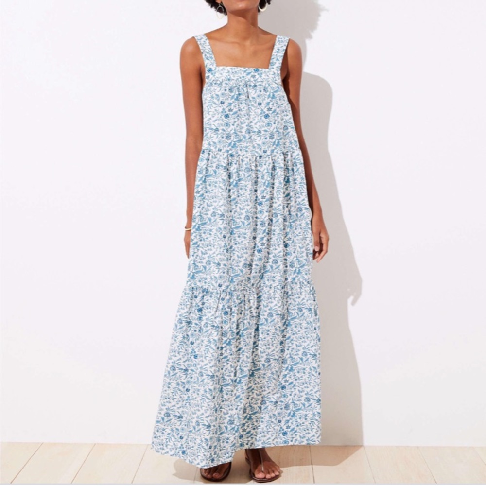 Loft floral tie back beach dress